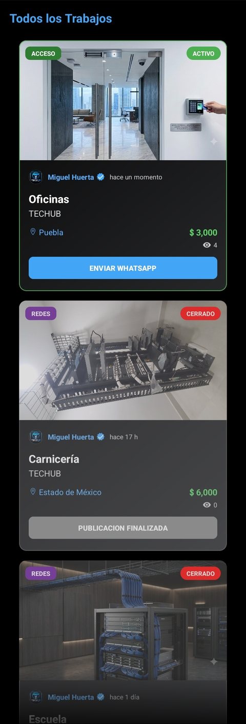 Listado completo de trabajos publicados en Techub